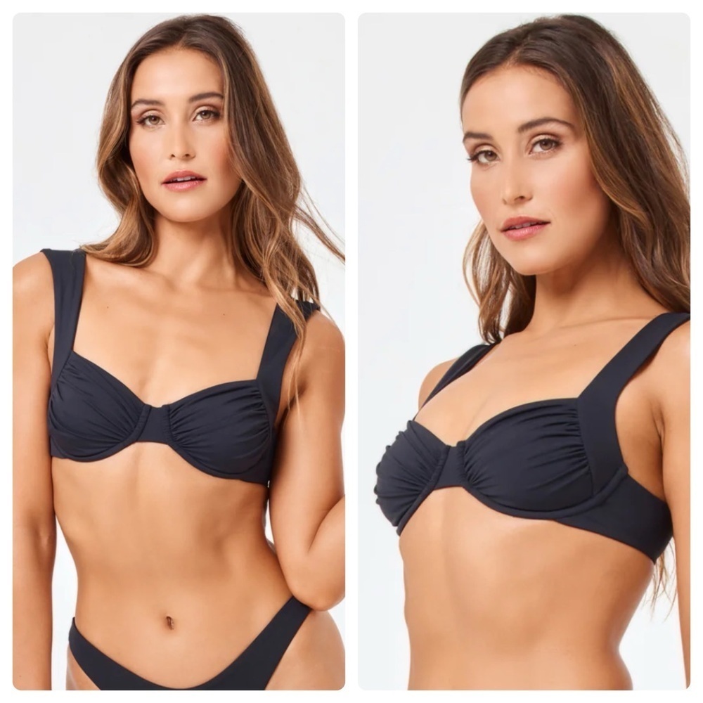 L*Space | Tori Underwire Bralette Bikini Top In Black | M